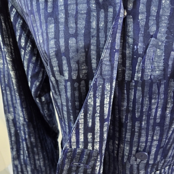 Banana Republic Piece & Co. Silk Blend Batik Abstract Belted Blazer Art to Wear - Picture 6 of 10